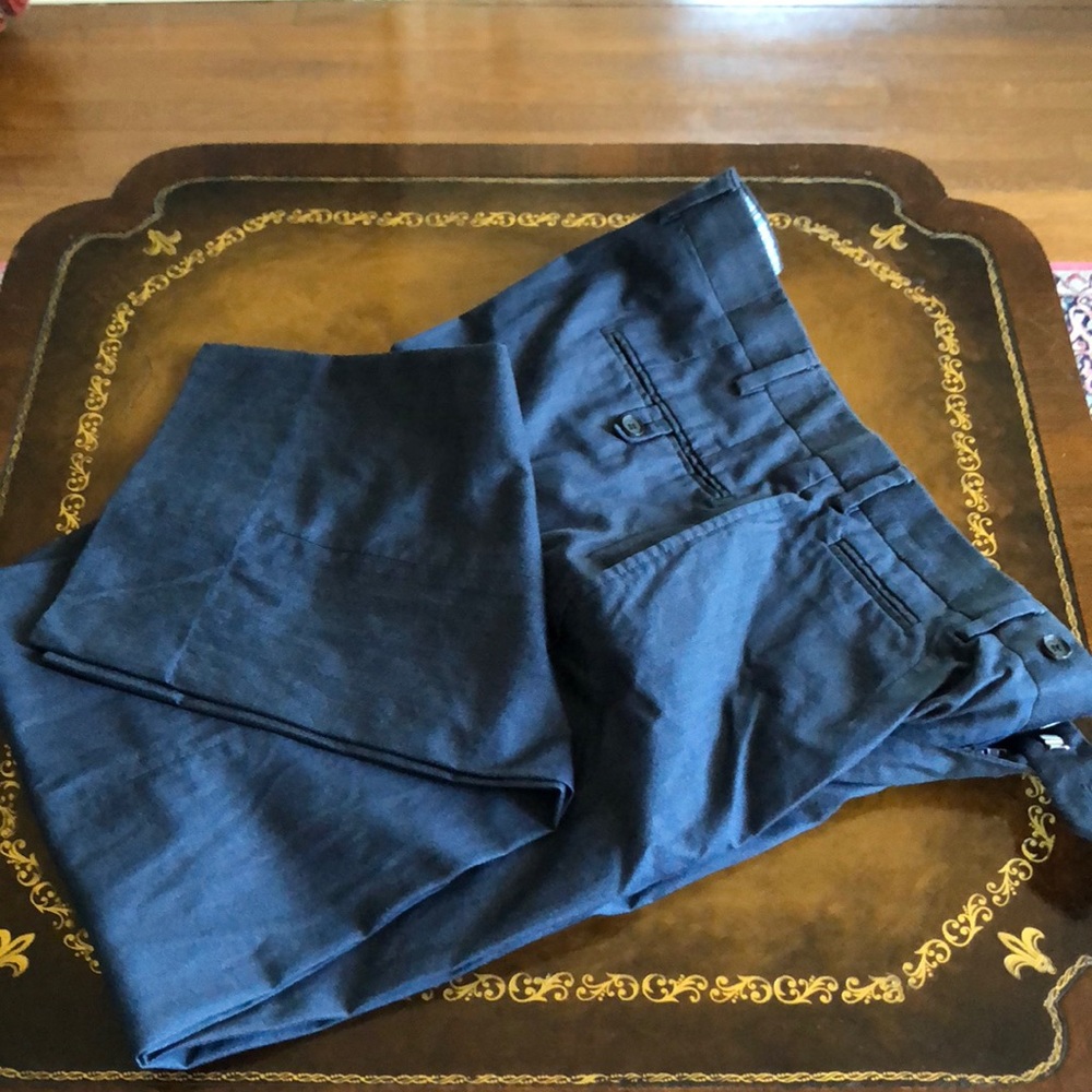 Yeeehaw!  Isaia dark blue Aquachino FF pants
